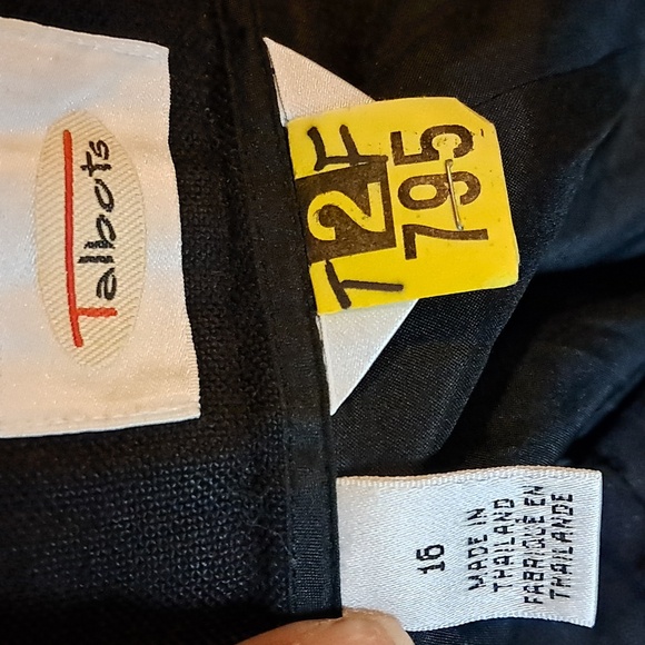 Talbots Classic Irish Linen Pants Trousers Black Business Minimalist Office - Picture 6 of 8